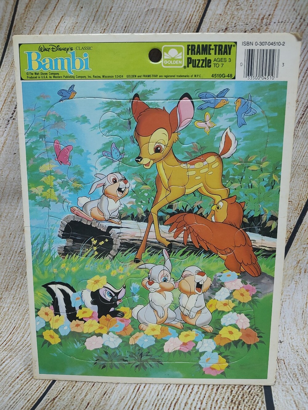 Vintage Disney Classic Bambi Frame Tray Puzzle Thumper